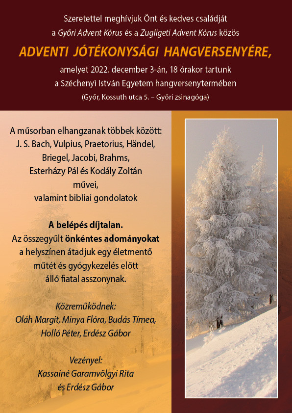 ADVENTI JÓTÉKONYSÁGI HANGVERSENY GYŐRBEN