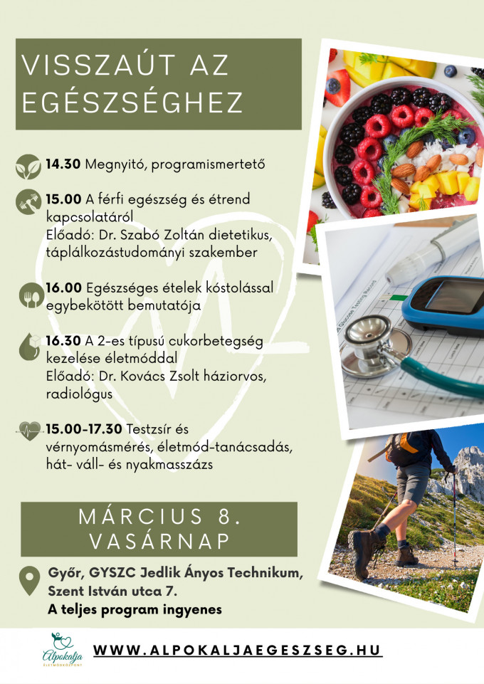 VISSZAÚT AZ EGÉSZSÉGHEZ - Egészségdélután Győrben