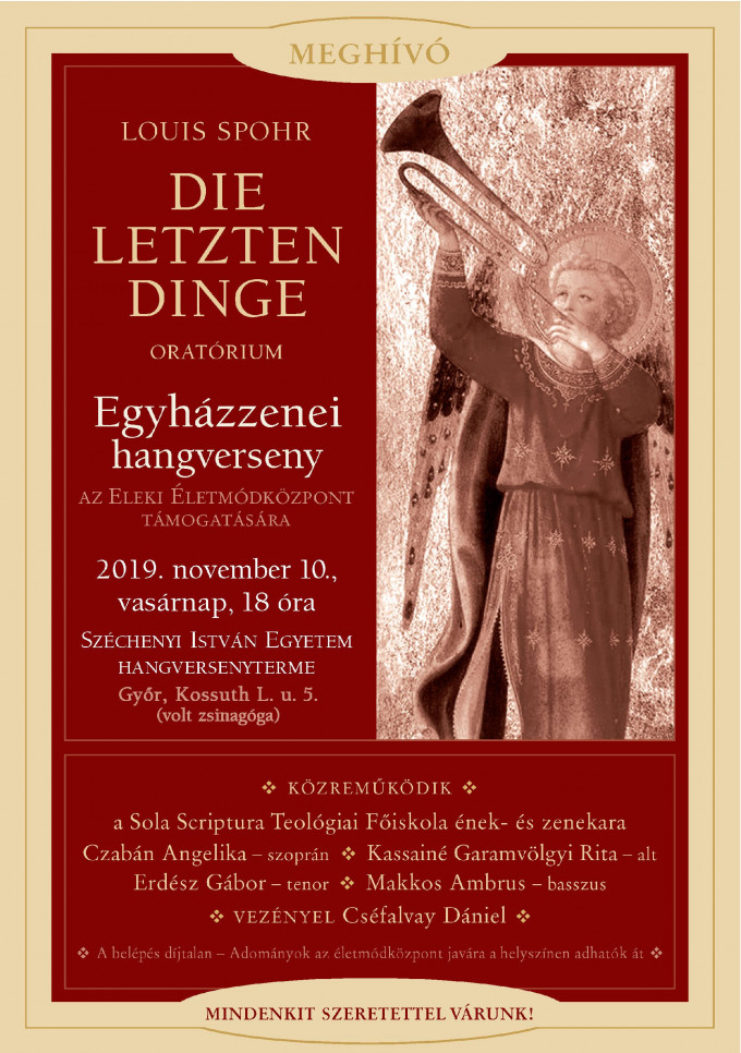 Egyházzenei hangverseny Győrben – 2019. november 10., vasárnap, 18 óra