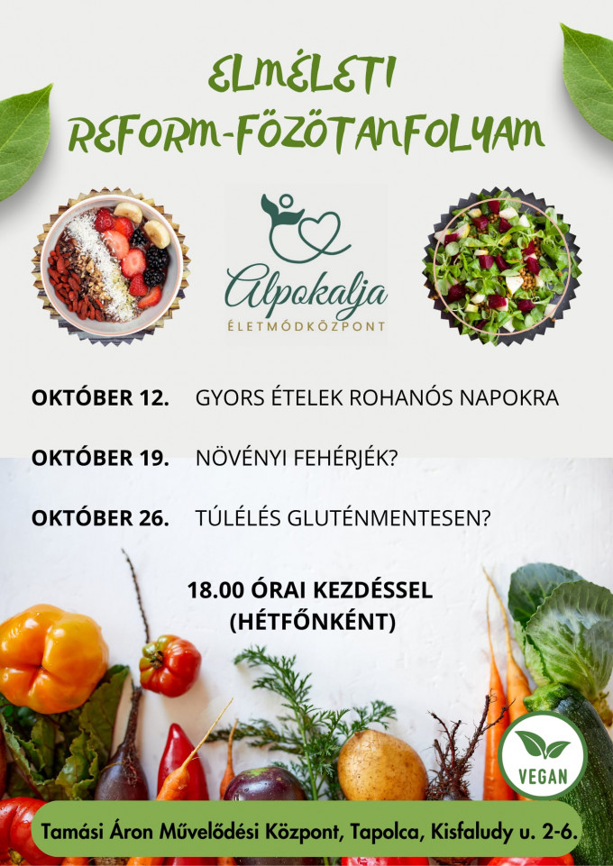 Elméleti reform-főzőtanfolyam - Tapolcán